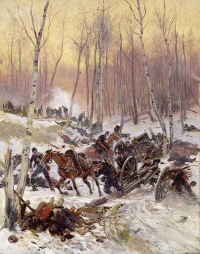 Artillery Combat in a Wood during the Siege of Paris, 1870-71 by Jean Baptiste Edouard Detaille
